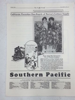 1931 Southern Pacific Railroad Southern California Lettuce Print Ad