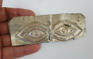 Antique Greek Orthodox Silver Plated Ex - Voto Milagro Votive Tama Eyes