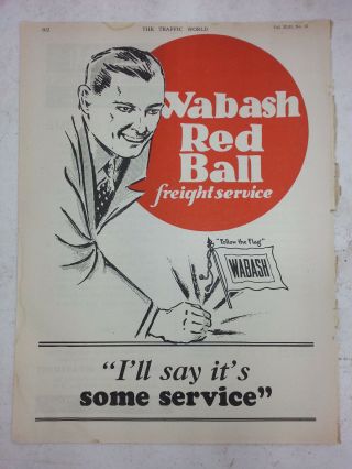 1928 Wabash Red Ball Freight Service I 