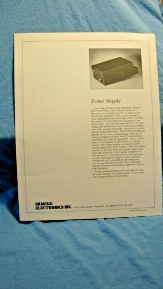 1970s Linear Power Model 30 60A Stereo Components Booklet with Specs 3