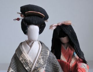 20cm (7.  9 ") Japanese Old Paper Washi Pair Dolls