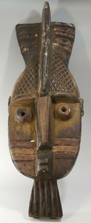 Rare 27 " Antique 20th C.  Carved Wood African Tribal Bobo Mask Sw Burkina Faso