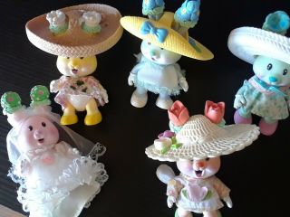 Tea Bunnies Party Tomy 5 Dolls Vintage