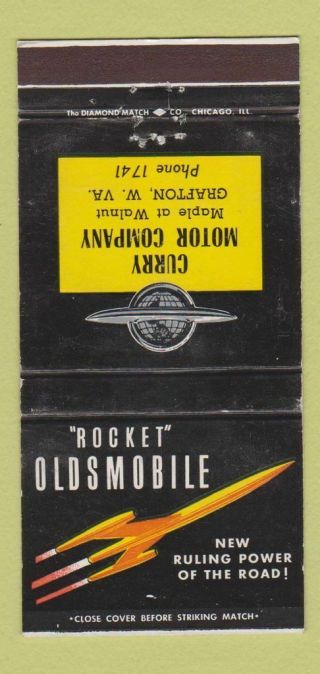 Matchbook Cover - Oldsmobile Rocket Curry Motors Grafton Wv Wear 30 Strike