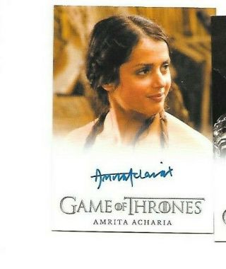 Amrita Acharia Game Of Thrones Autograph Card Season 3