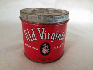 Vintage Old Virginia Smoking Round Tobacco Tin