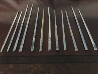 Vintage Sterling Korean Chopsticks – Misc - Twelve (12) – 216 Grams –7.  63 Ounces