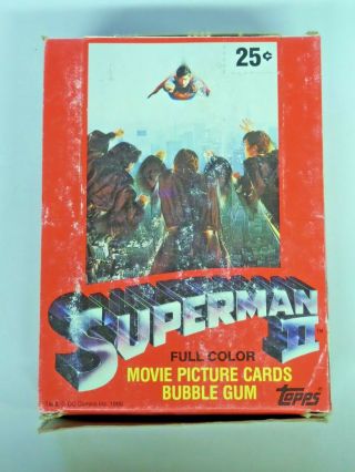 Vintage 1980 Topps Superman Ii Movie Picture Cards Bubble Gum Full Case 36 Packs