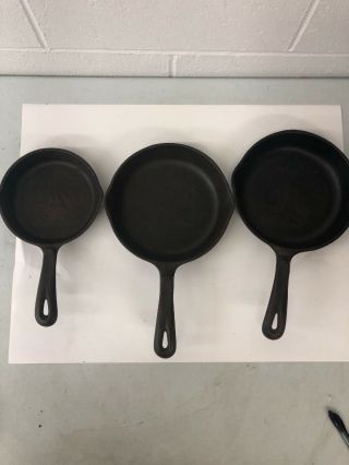 Wagner 1891 Cast Iron Set Of 3 Pans