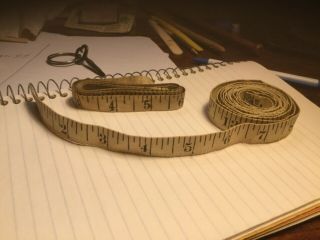 2 Vintage Cloth Measuring Tape Inches On One Side Yards On Other White Unique