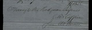 1850s Bank of Bangor Maine Document - Shipment on Hodgman Express Stagecoach 2