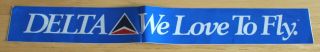 Old Delta Airlines (usa) We Love To Fly Reflective Airline Sticker