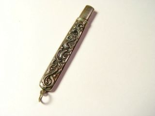 Vintage Sterling Silver Needle Case With Repousse Griffin
