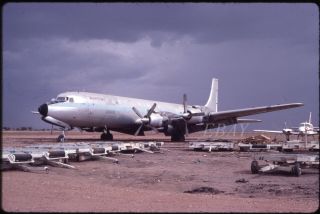 Fast Wings Douglas Dc - 7c N7524 @ Khartoum Civil Aircraft 35mm Slide Dia