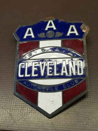 Antique Aaa Of Cleveland Auto Club Car Badge Circa 1920 40 