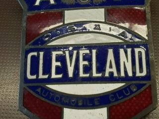 Antique AAA of Cleveland Auto Club Car Badge Circa 1920 40 ' s 2