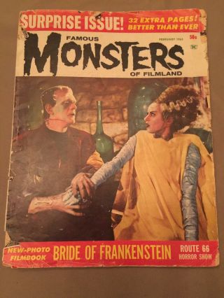 Famouse Monsters Of Filmland Feb.  1963 Bride Of Frankenstein