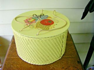 Princess Round Woven Sewing Basket Container
