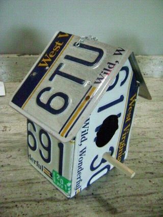 Birdhouse Made With License Plates From West Virginia