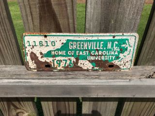 1976 East Carolina University Ecu North Carolina City License Plate 11610