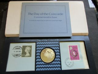 1976 The Day Of The Concorde Commemorative Issue Silver Proof Medal & Folder