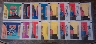 16 Star Wars Trading Card Wax Pack Wrappers:new Hope,  Empire Strikes Back,  Jedi