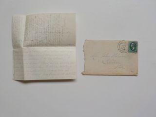 Antique Letter 1800s Charlestown Petersham Massachusetts Cover Stamp Cancel Vtg