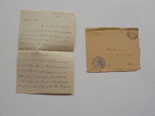 Wwi Letter 1919 7th Engineers Baseball Season Aef Army Esch Luxembourg Ww1