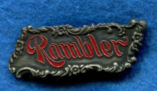 Antique Rambler Bicycle Advertising Pinback Badge W/ Headbadge Style Script