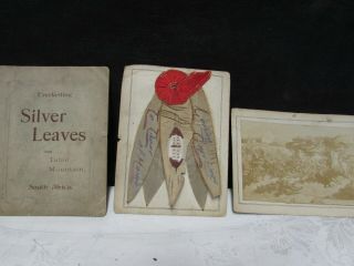 2 Vtg Native American Hand Made Picture Greeting Cards Leaves Battle Of Dundee