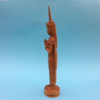 FIGURINE FINE WOOD CARVING PRAYING WOMAN Bali Thai Beauty Handcrafted EXQUISITE 4