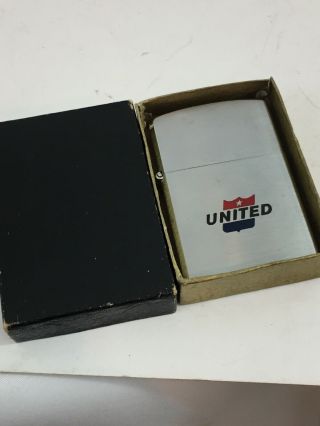 Vintage Vulcan Flip Top Pocket Lighter Advertising United Airlines Near Mib