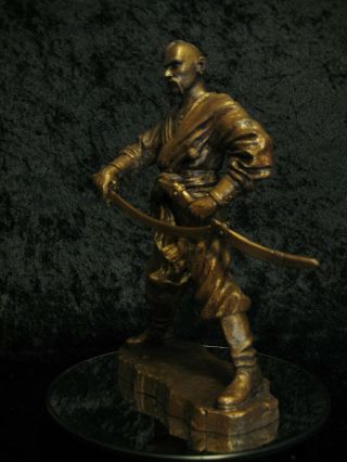 Ukrainian Kozak Statue Cossack Bronze Color,  Seen in 2014 Hollywood Movie STRETCH 3