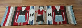 Antique Native American Navajo Hand Woven Yei Rug