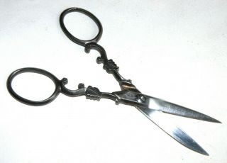 Antique 4 I3/4 Inch Long Needlework Scissors By Rich A Herder Solingen