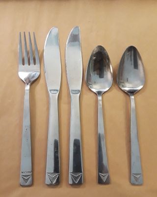 5pc Delta Airlines International Stainless Flatware - Knives/fork/spoons