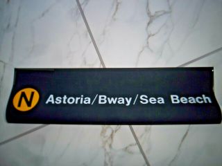 Nyc Subway Sign R32 N Astoria Broadway Sea Beach Roll Sign Ny 1989 Studio Art