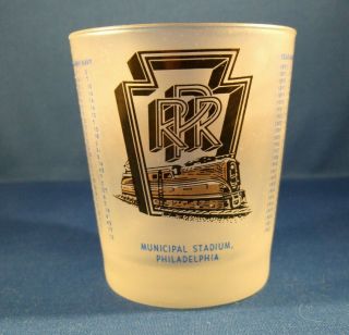 Vintage 1962 Pennsylvania Railroad - Souvenir Army Vs.  Navy Game Frosted Glass