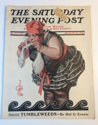 The Saturday Evening Post Jc Leyendecker Cover Only August 26 1922 -