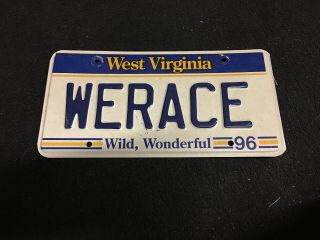 1996 West Virginia License Plate Tag