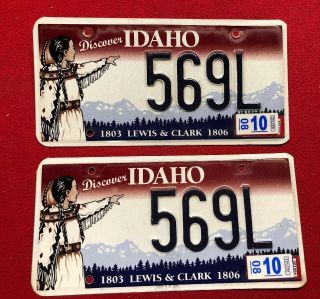 Idaho Lewis&clark License Plate Pair