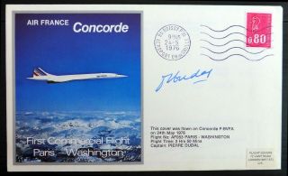 France 1976 Concorde Air France Commercial Flight Signed Captain Dudal Bp41
