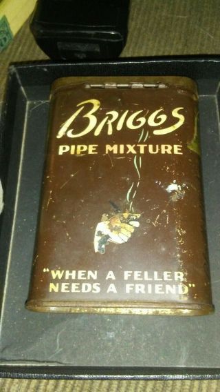 Vintage Advertising Briggs Pipe Mixture Vertical Pocket Tobacco Tin