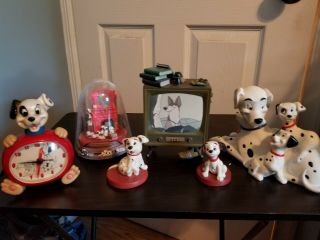 Walt Disney 101 Dalmatians Figurines,  And Globe.