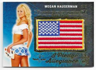 2018 18 Benchwarmer Hot For Teacher Megan Hauserman Gold Flag Patch Card /3 3/3