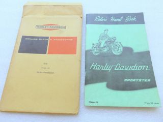 1958 Harley - Davidson Motorcycles Sportster Rider Hand Book 99466 - 58 Oem