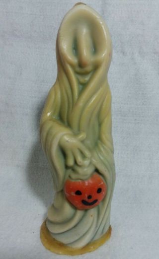 Vintage Halloween Candle Ghost Spooky No Face Pumpkin Gurley Heirloom Rare