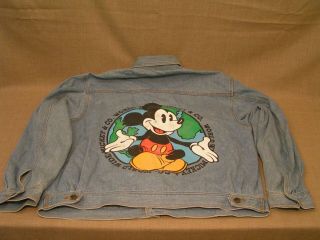 Vintage Walt Disney Mickey & Co.  Denim Jean Jacket W/ Mickey Mouse Sz.  Xl -
