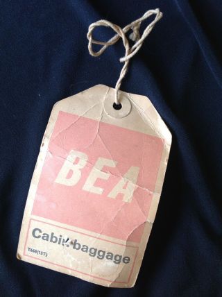 Bea Airline Cabin Baggage Luggage Tag Vintage 1960 Air Transport Collectible