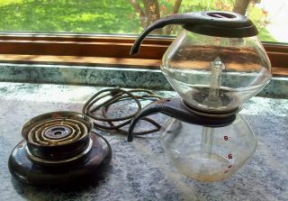 Antique General Electric Vacuum Coffee Maker and Hot Plate 